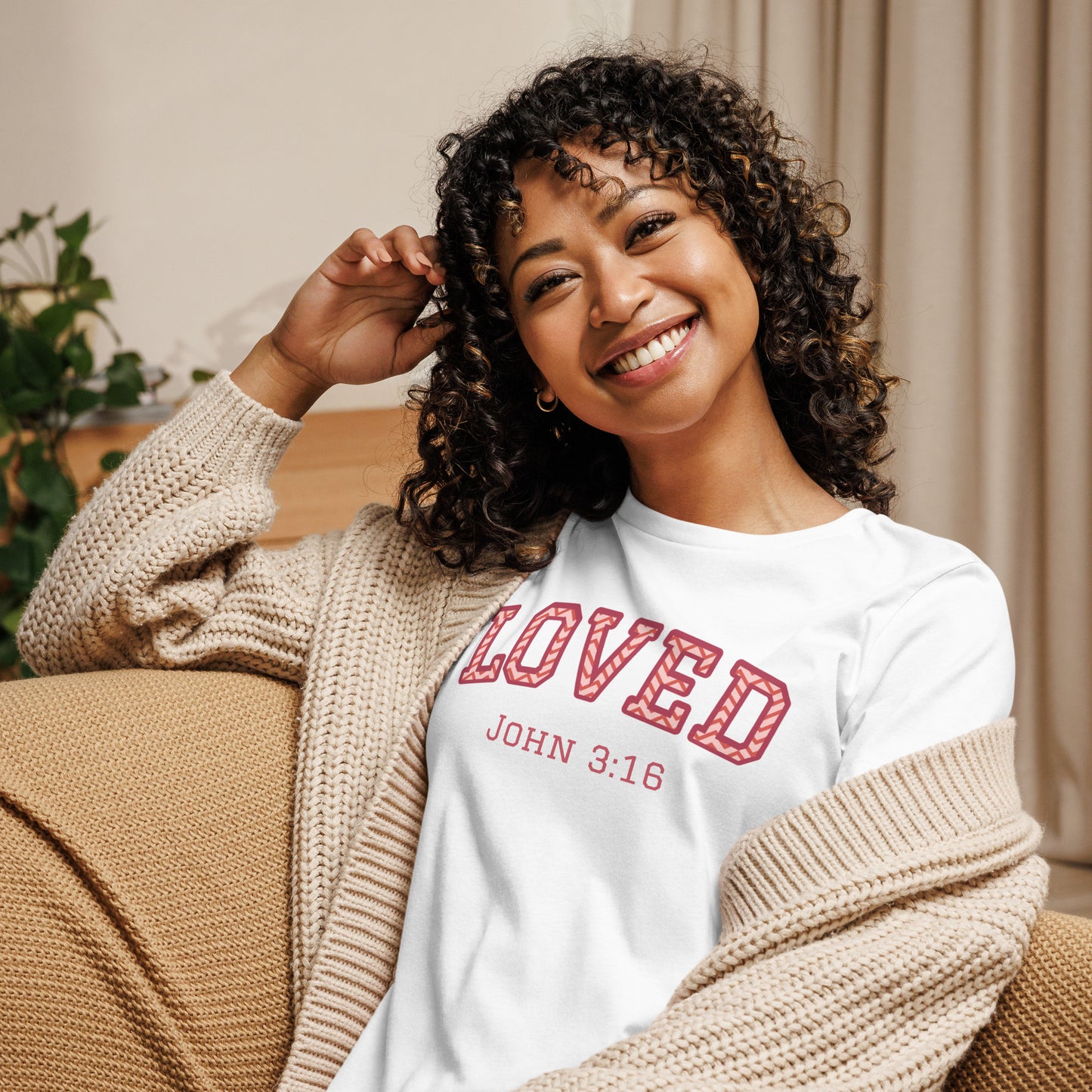 Womens white T-shirt Loved John 3:16